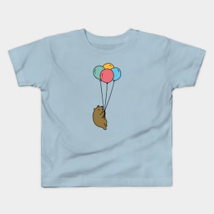 Cute Bear with Balloons Doodle Kids T-Shirt